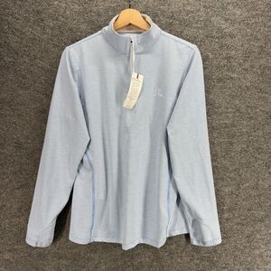 Rhoback Light blue stripe quarter zip -NWT